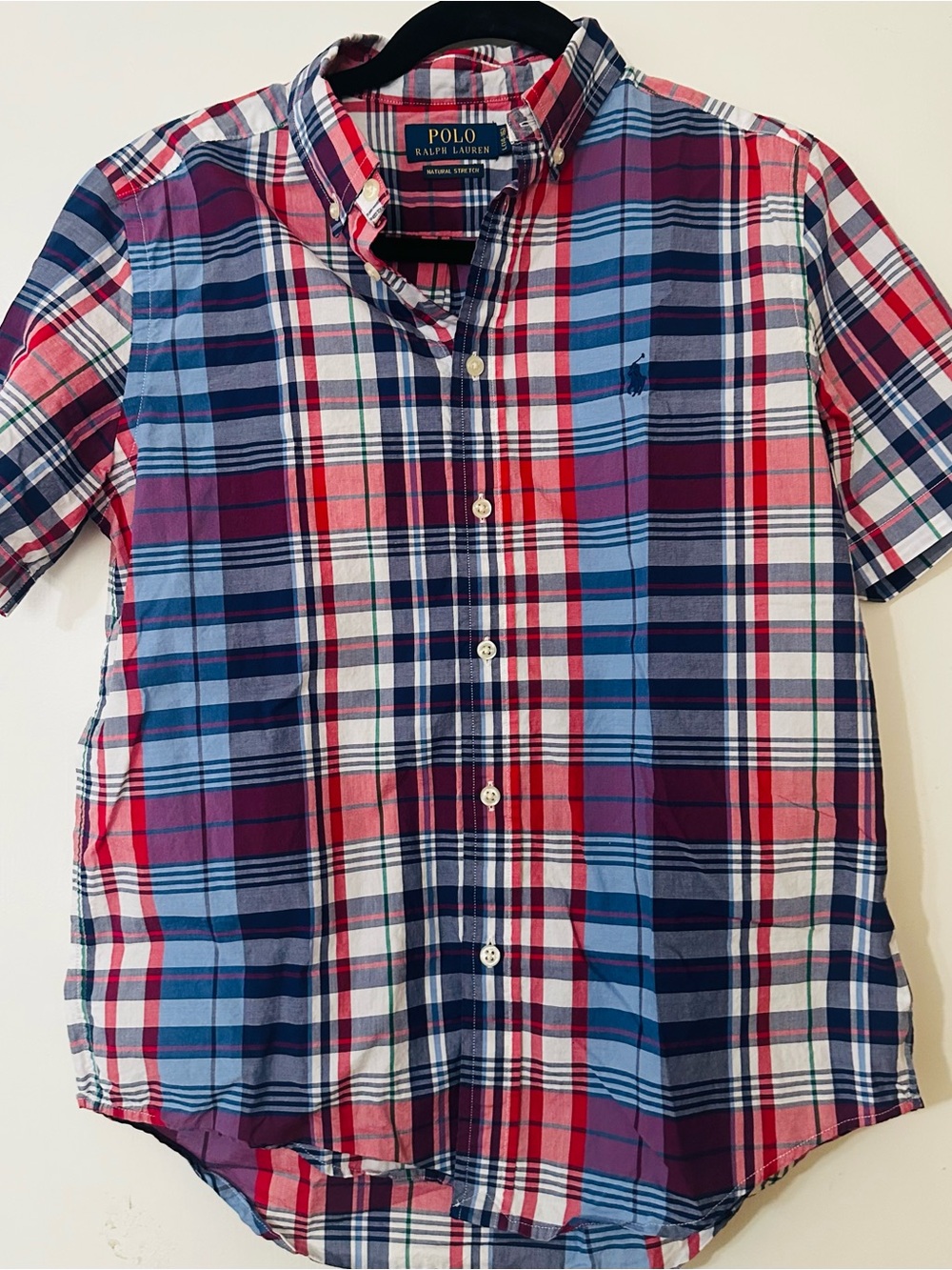 Boy’s Polo by Ralph Lauren Red & Blue Plaid Button-Down Shirt